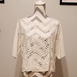 TRUE GRIT EMBROIDERY CROPPED TOP